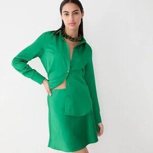 J. Crew Green Silk Mini Skirt - Size M